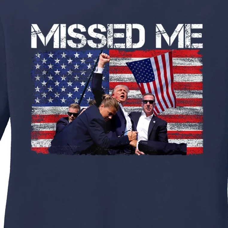 You Missed Me Donald Trump 2024 Usa Election Voting Ladies Long Sleeve Shirt