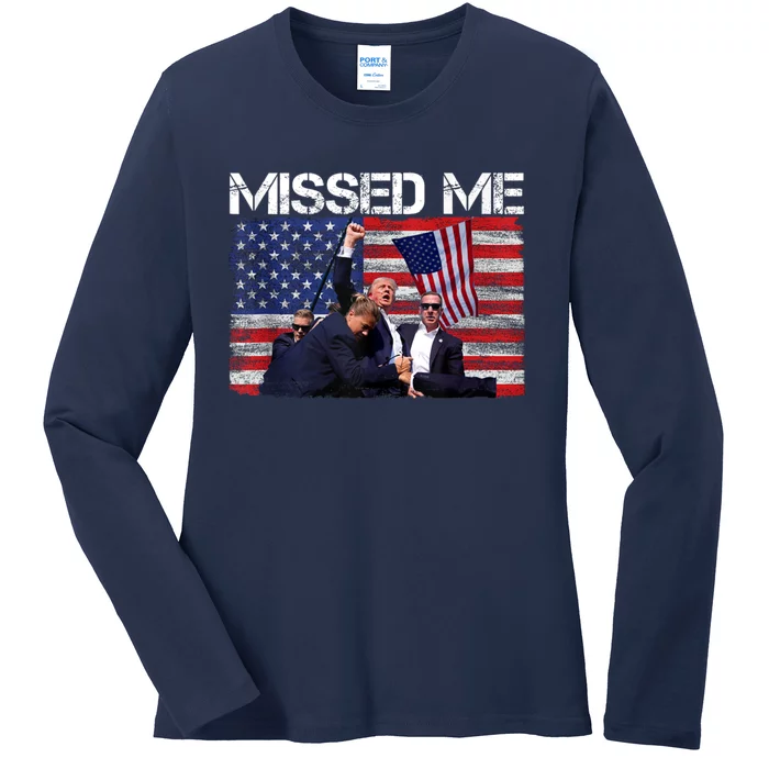 You Missed Me Donald Trump 2024 Usa Election Voting Ladies Long Sleeve Shirt