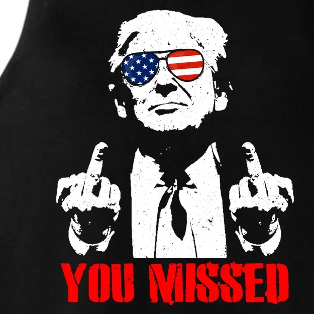 You Missed Middle Finger Trump 2024 Take America Back Pennsylvania Rally Ladies Tri-Blend Wicking Tank