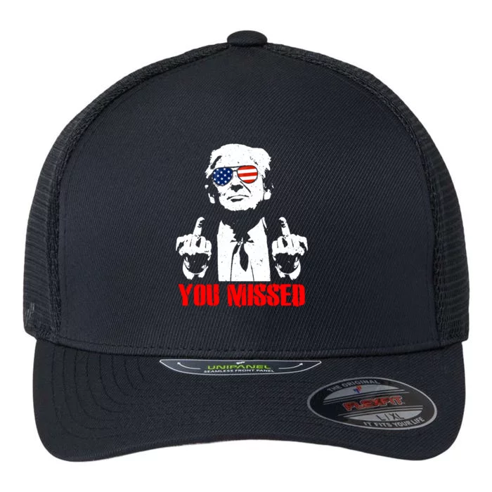 You Missed Middle Finger Trump 2024 Take America Back Pennsylvania Rally Flexfit Unipanel Trucker Cap