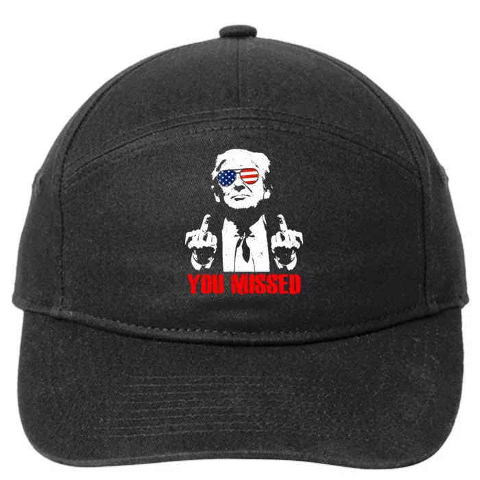 You Missed Middle Finger Trump 2024 Take America Back Pennsylvania Rally 7-Panel Snapback Hat