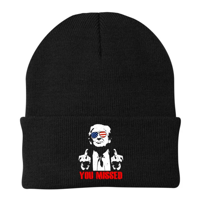 You Missed Middle Finger Trump 2024 Take America Back Pennsylvania Rally Knit Cap Winter Beanie