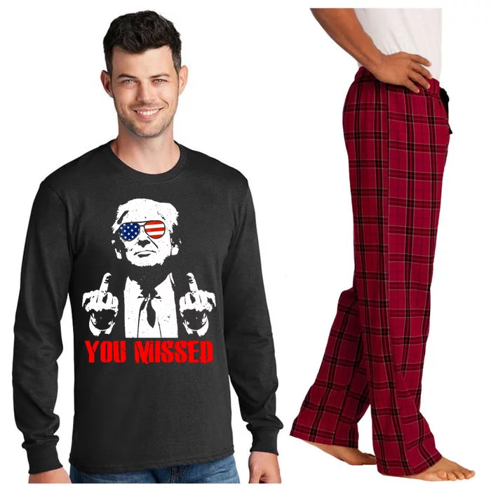 You Missed Middle Finger Trump 2024 Take America Back Pennsylvania Rally Long Sleeve Pajama Set