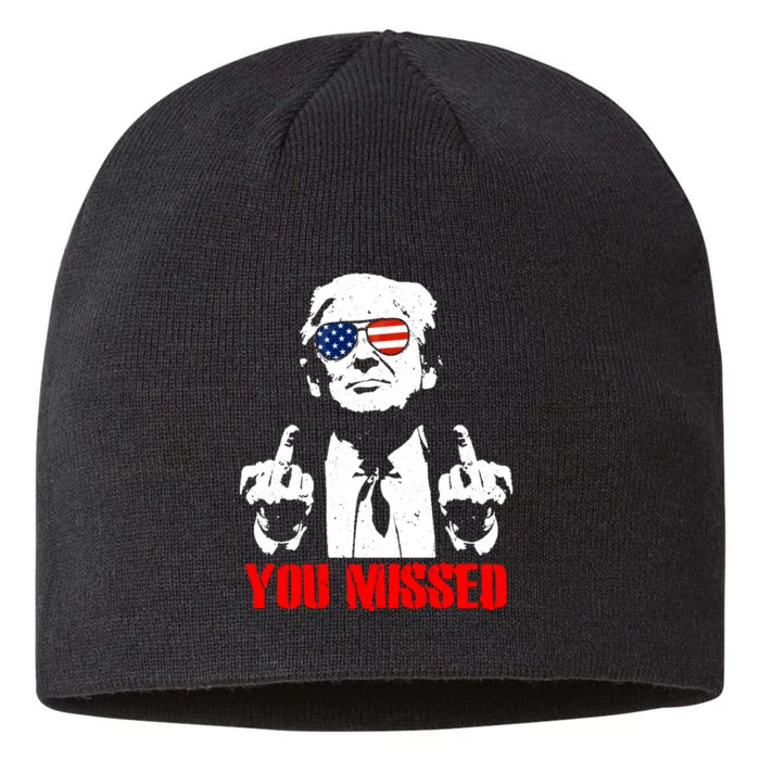 You Missed Middle Finger Trump 2024 Take America Back Pennsylvania Rally 8 1/2in Sustainable Knit Beanie