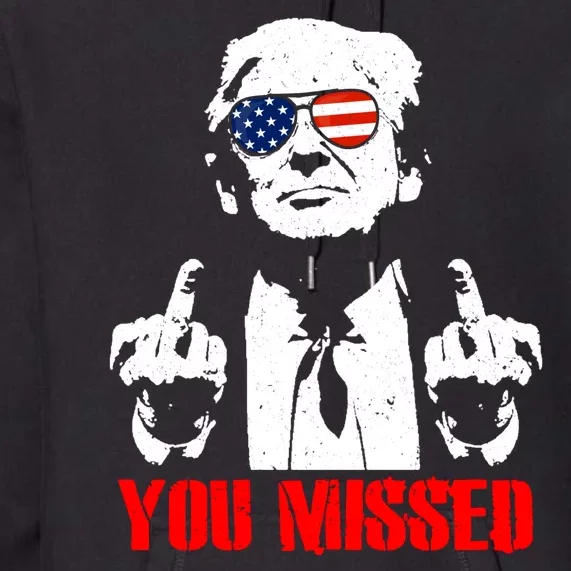 You Missed Middle Finger Trump 2024 Take America Back Pennsylvania Rally Premium Hoodie