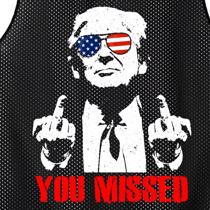 You Missed Middle Finger Trump 2024 Take America Back Pennsylvania Rally Mesh Reversible Basketball Jersey Tank