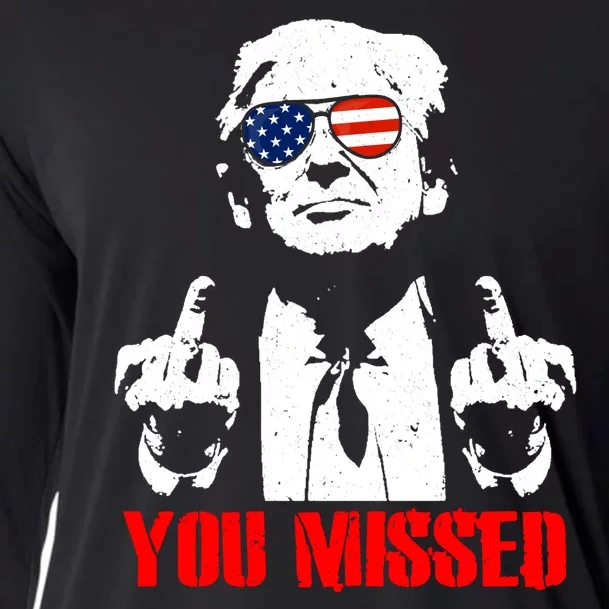 You Missed Middle Finger Trump 2024 Take America Back Pennsylvania Rally Cooling Performance Long Sleeve Crew