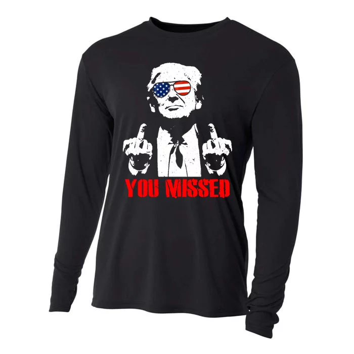 You Missed Middle Finger Trump 2024 Take America Back Pennsylvania Rally Cooling Performance Long Sleeve Crew