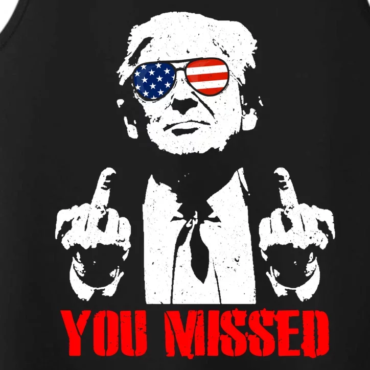 You Missed Middle Finger Trump 2024 Take America Back Pennsylvania Rally Performance Tank