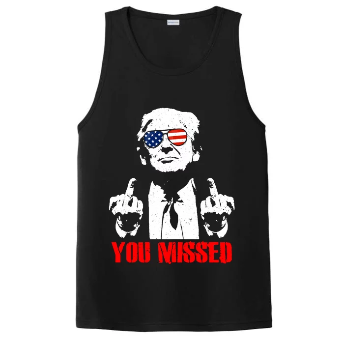 You Missed Middle Finger Trump 2024 Take America Back Pennsylvania Rally Performance Tank