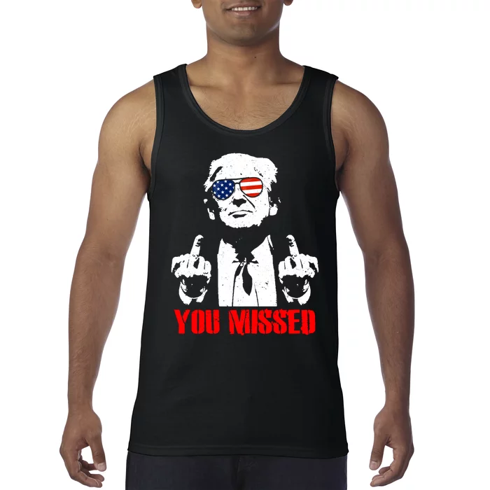 You Missed Middle Finger Trump 2024 Take America Back Pennsylvania Rally Tank Top