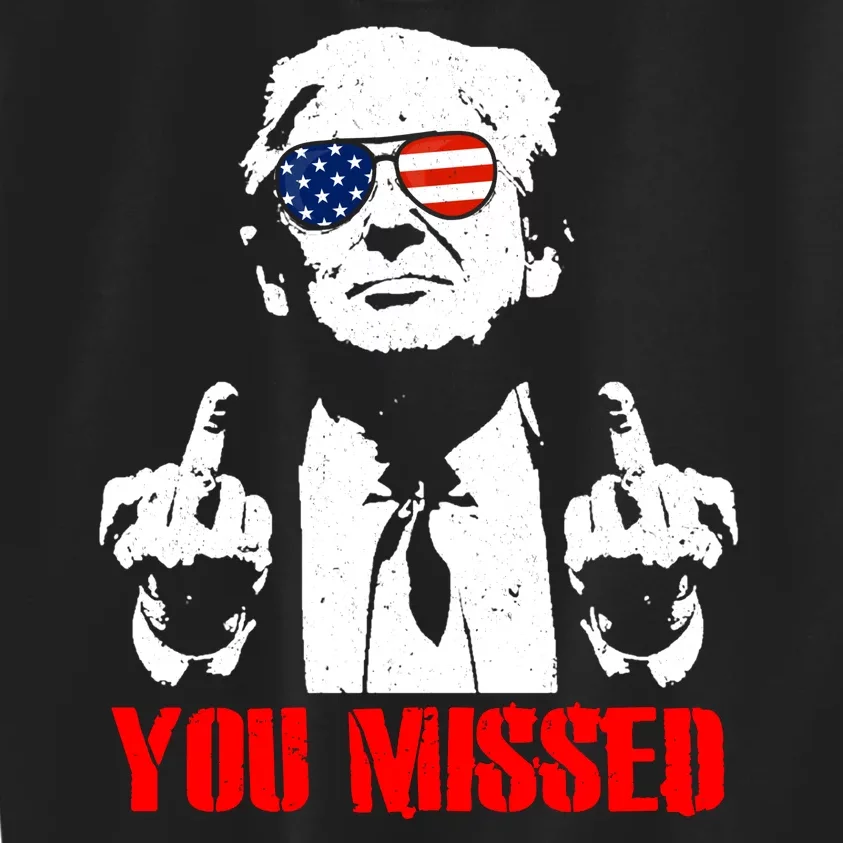 You Missed Middle Finger Trump 2024 Take America Back Pennsylvania Rally Kids Sweatshirt