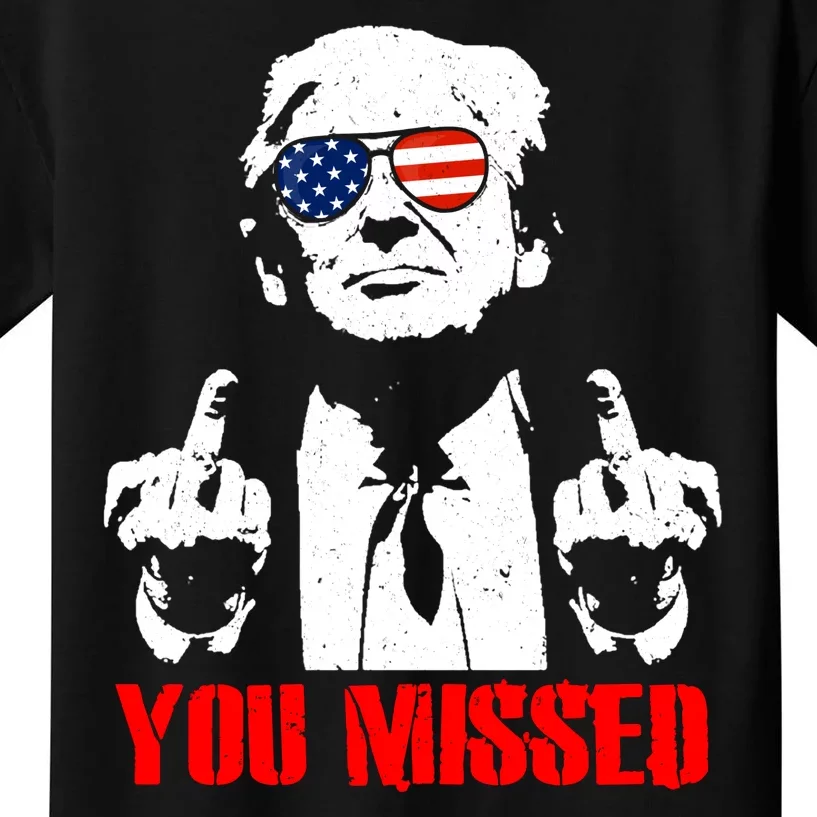 You Missed Middle Finger Trump 2024 Take America Back Pennsylvania Rally Kids T-Shirt