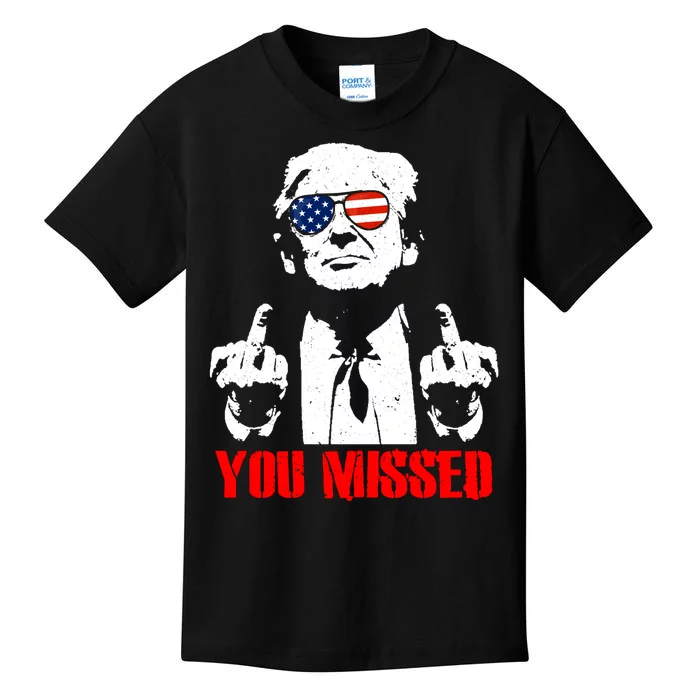 You Missed Middle Finger Trump 2024 Take America Back Pennsylvania Rally Kids T-Shirt