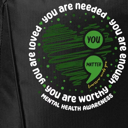 You Matter Mental Health Awareness Heart City Backpack