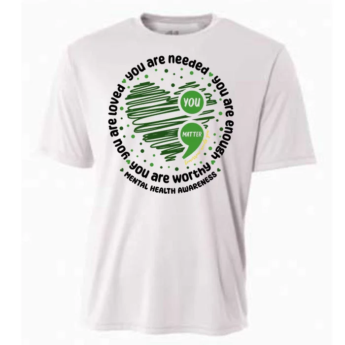 You Matter Mental Health Awareness Heart Cooling Performance Crew T-Shirt