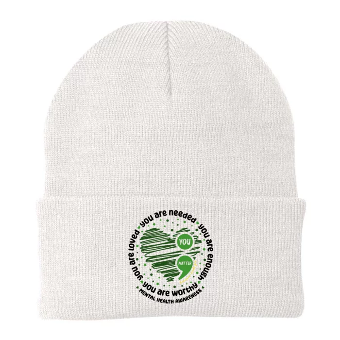 You Matter Mental Health Awareness Heart Knit Cap Winter Beanie