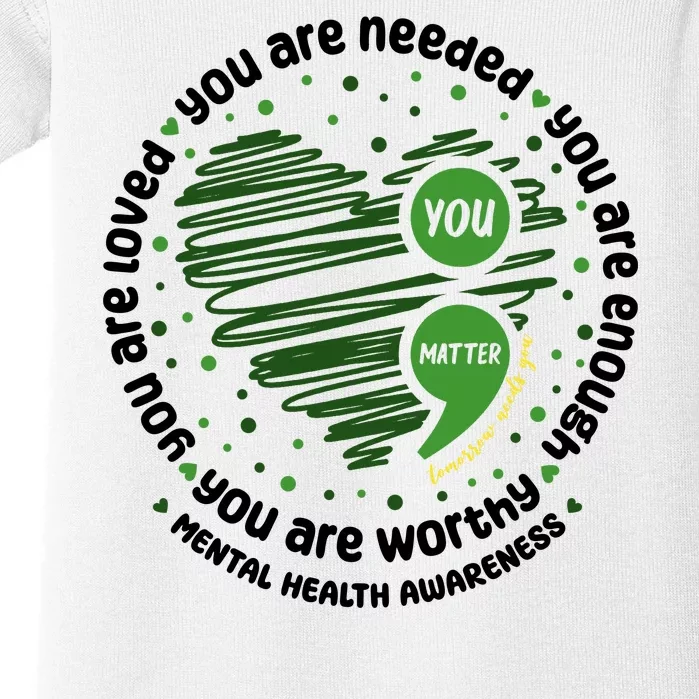 You Matter Mental Health Awareness Heart Baby Bodysuit