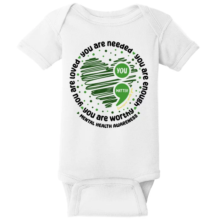 You Matter Mental Health Awareness Heart Baby Bodysuit