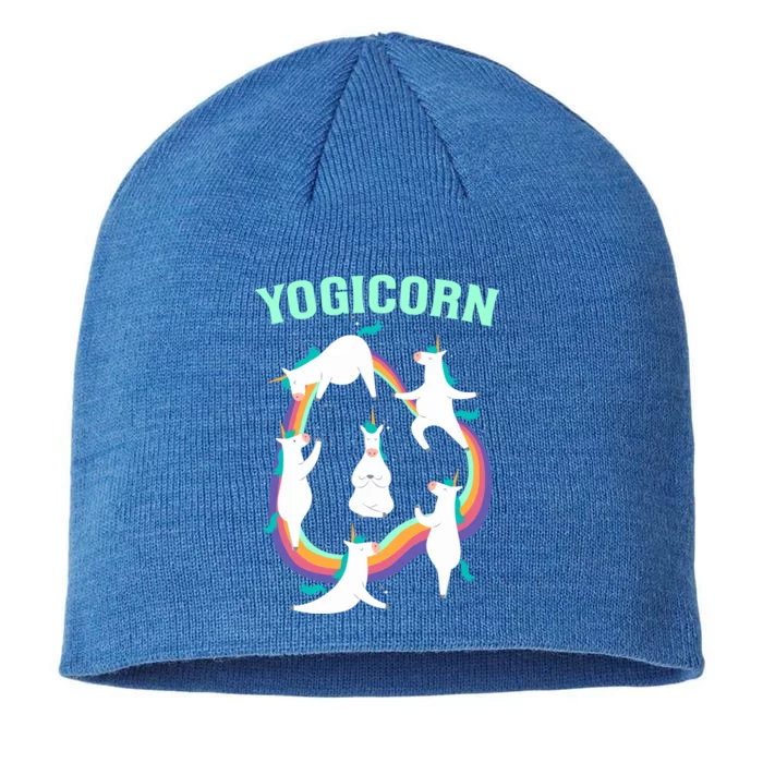 Yogicorn Magical Namaste Unicorn Funny Yoga Meditation Gift 8 1/2in Sustainable Knit Beanie