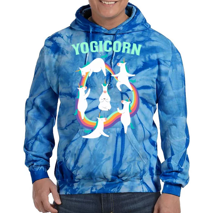 Yogicorn Magical Namaste Unicorn Funny Yoga Meditation Gift Tie Dye Hoodie