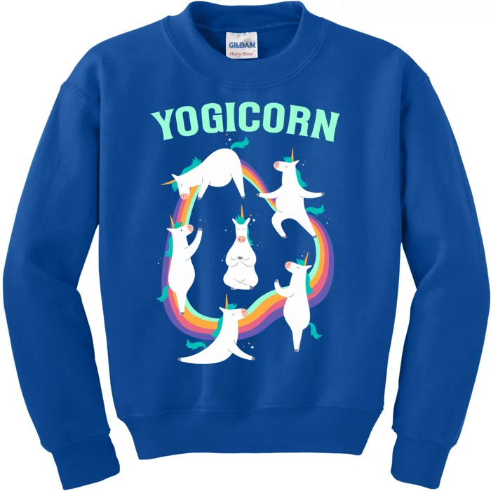 Yogicorn Magical Namaste Unicorn Funny Yoga Meditation Gift Kids Sweatshirt