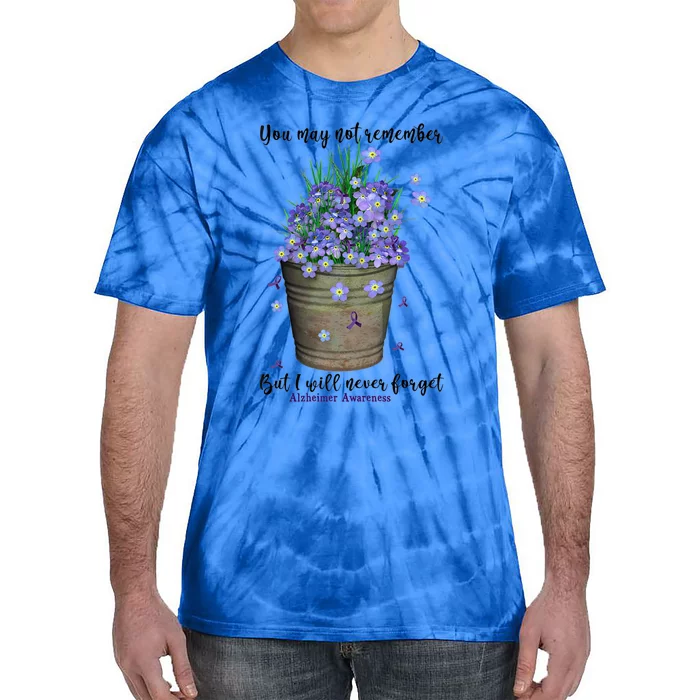 You May Not Remember But I Will Never Forget Alzheimer Meaningful Gift Tie-Dye T-Shirt