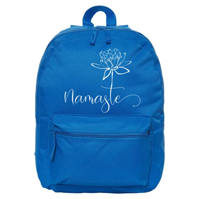 Yoga Mamas Outfit Namasté Lettering With Lotus Flower White Gift 16 in Basic Backpack