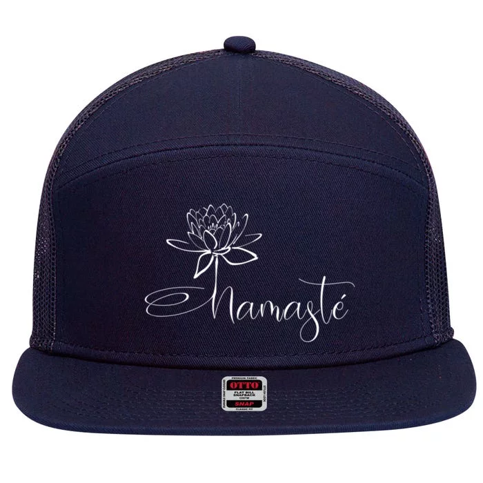 Yoga Mamas Outfit Namasté Lotus Flower Black Gift 7 Panel Mesh Trucker Snapback Hat