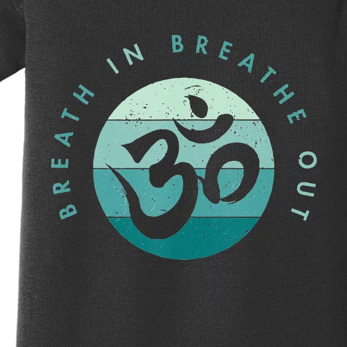 Yoga Meditation Om Symbol Breathe In Breathe Out Baby Bodysuit