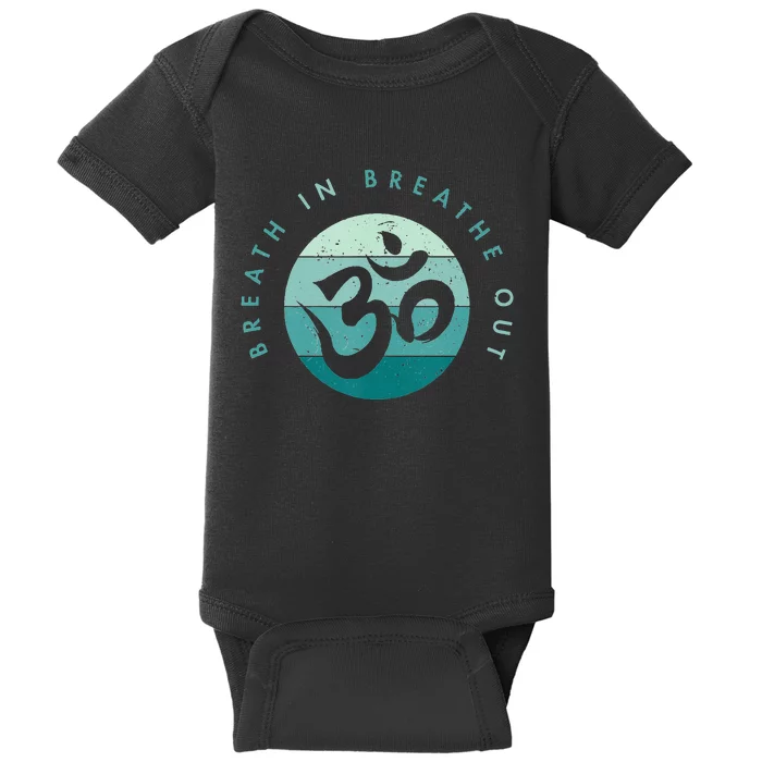 Yoga Meditation Om Symbol Breathe In Breathe Out Baby Bodysuit