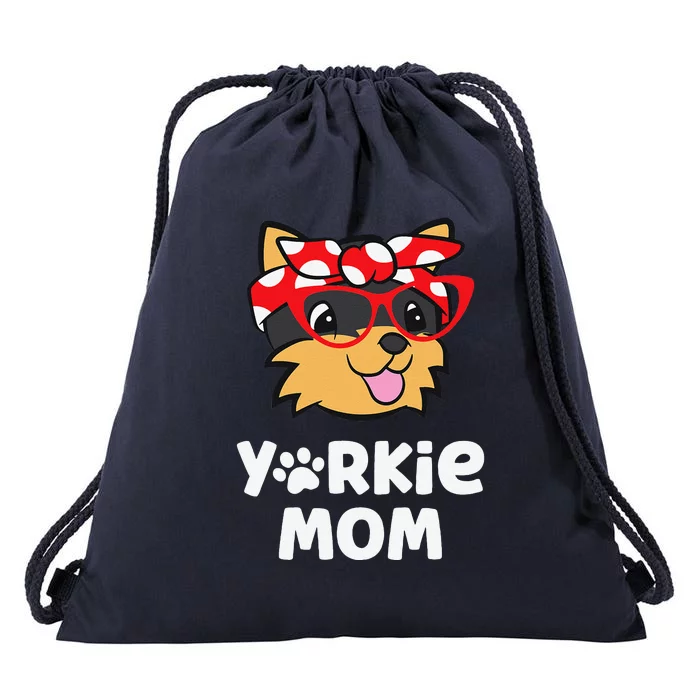 Yorkie Mom Proud Yorkshire Terrier Mama Mom Drawstring Bag