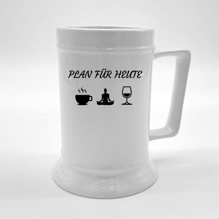 Yoga Mein Plan For Today Coffee Wine Meditation Gift Funny Gift Front & Back Beer Stein