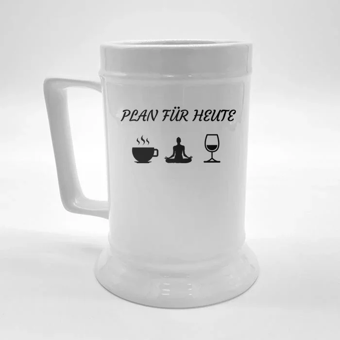 Yoga Mein Plan For Today Coffee Wine Meditation Gift Funny Gift Front & Back Beer Stein