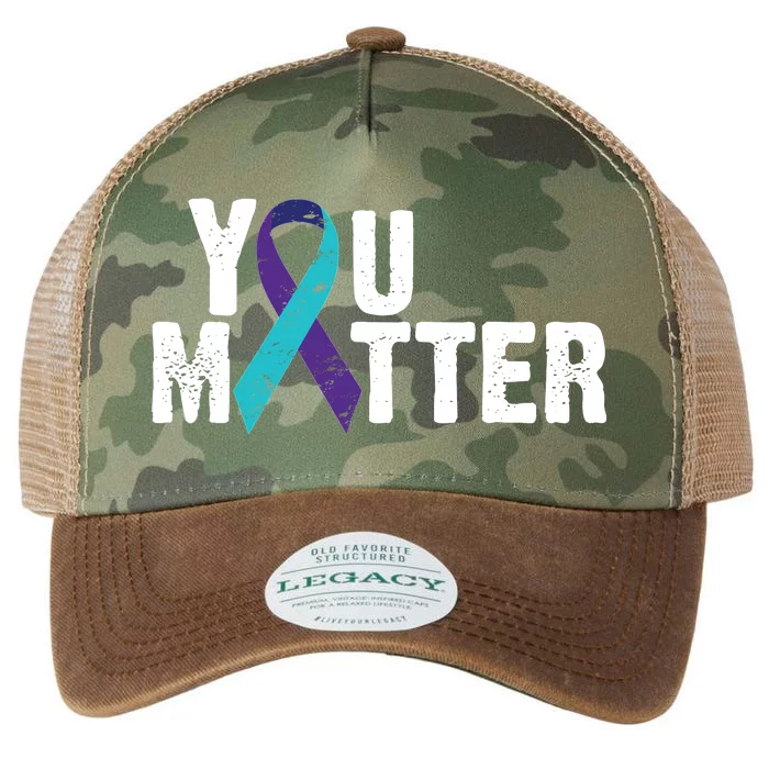 You Matter Purple Teal Ribbon Suicide Prevention Awareness Legacy Tie Dye Trucker Hat