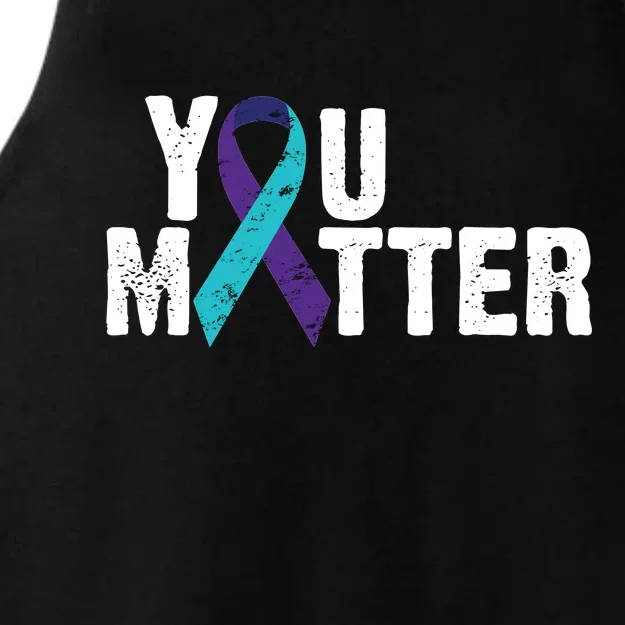 You Matter Purple Teal Ribbon Suicide Prevention Awareness Ladies Tri-Blend Wicking Tank