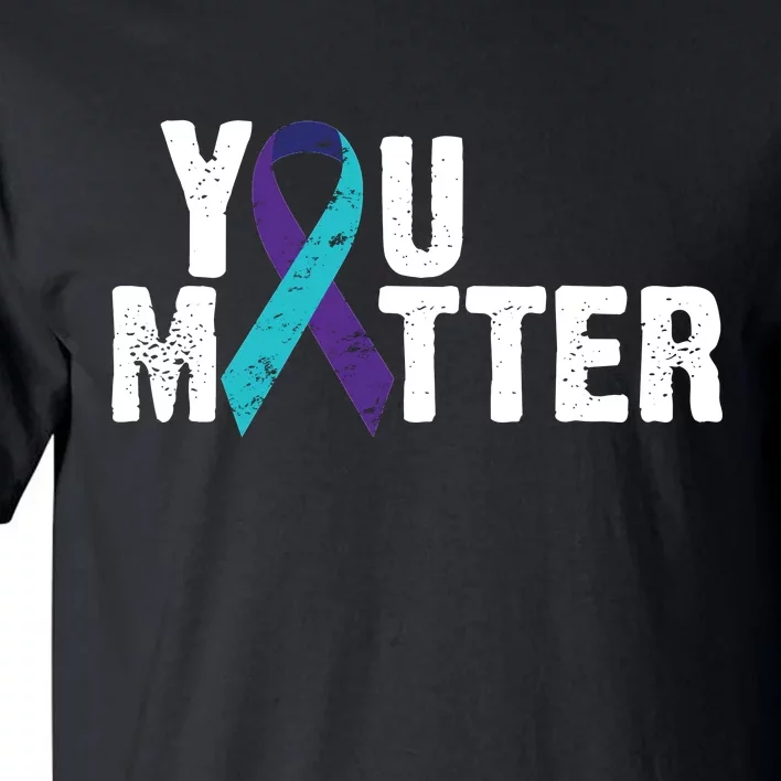 You Matter Purple Teal Ribbon Suicide Prevention Awareness Tall T-Shirt