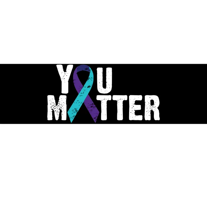 You Matter Purple Teal Ribbon Suicide Prevention Awareness Bumper Sticker