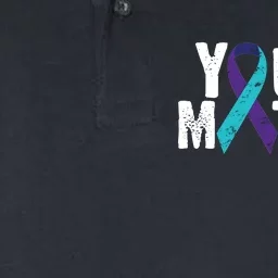 You Matter Purple Teal Ribbon Suicide Prevention Awareness Softstyle Adult Sport Polo