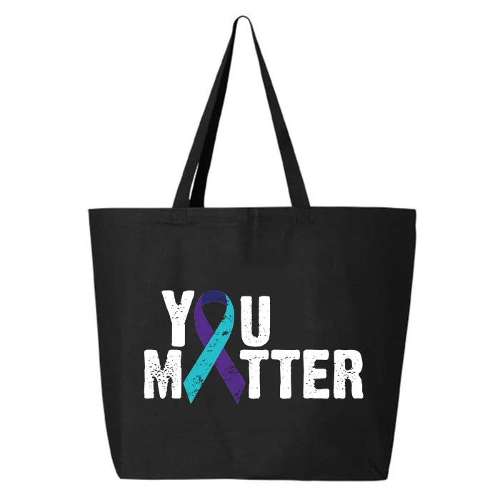 You Matter Purple Teal Ribbon Suicide Prevention Awareness 25L Jumbo Tote