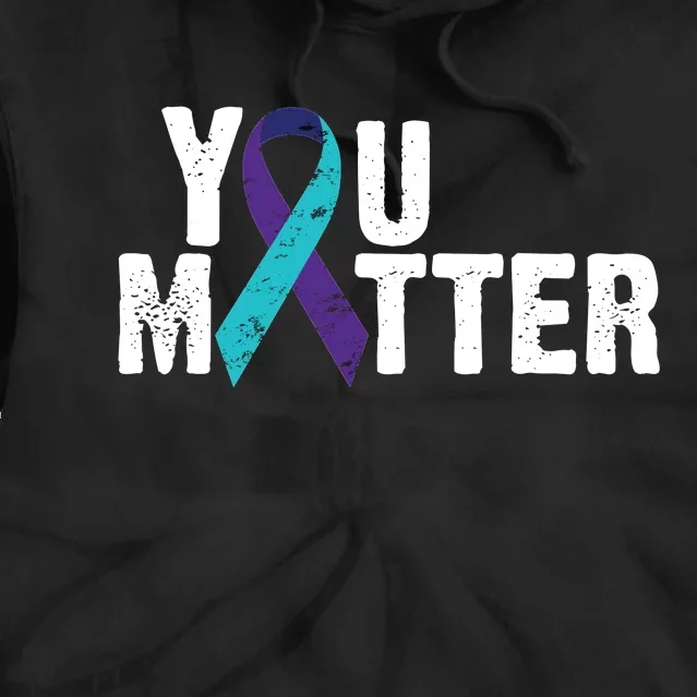 You Matter Purple Teal Ribbon Suicide Prevention Awareness Tie Dye Hoodie