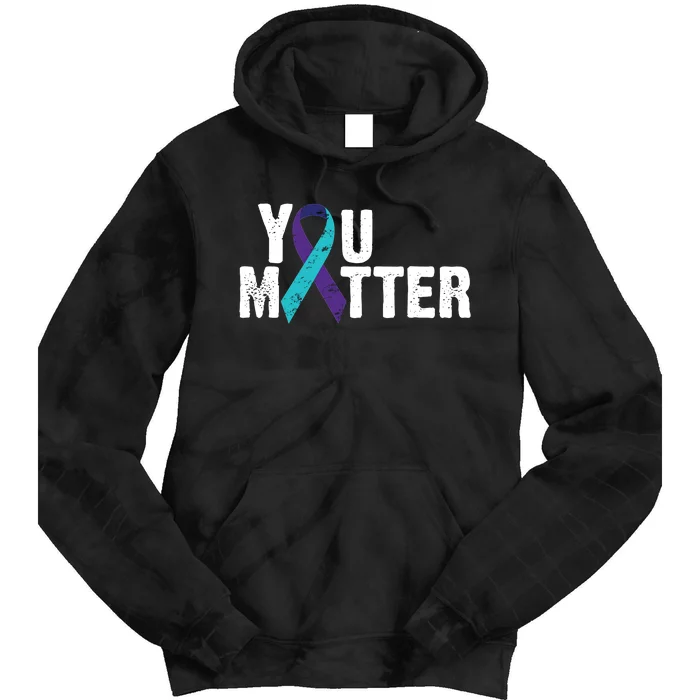 You Matter Purple Teal Ribbon Suicide Prevention Awareness Tie Dye Hoodie