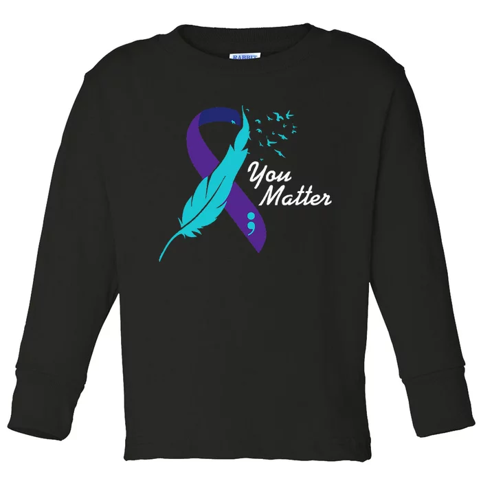 You Matter Ribbon Suicide Awareness Mental Health Toddler Long Sleeve Shirt