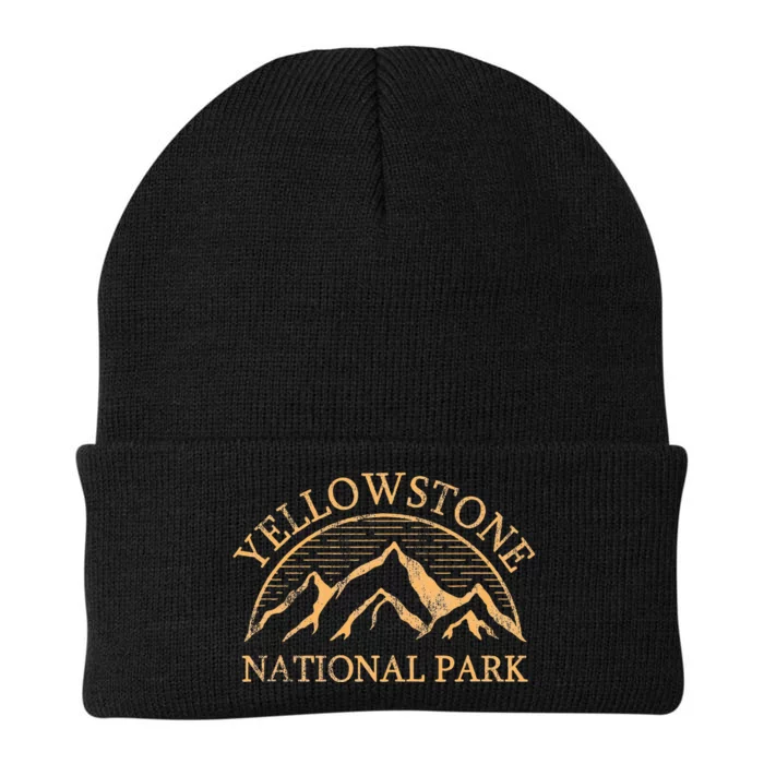 Yellowstone Mountain Retro National Park Souvenir Knit Cap Winter Beanie