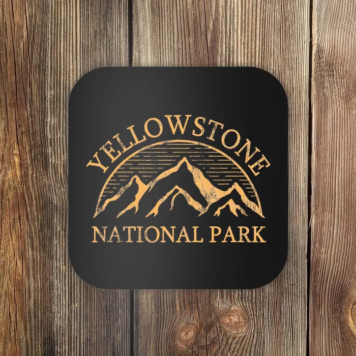 Yellowstone Mountain Retro National Park Souvenir Coaster