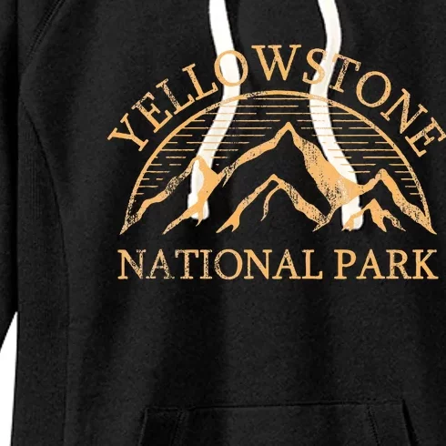 Yellowstone Mountain Retro National Park Souvenir Women's Fleece Hoodie