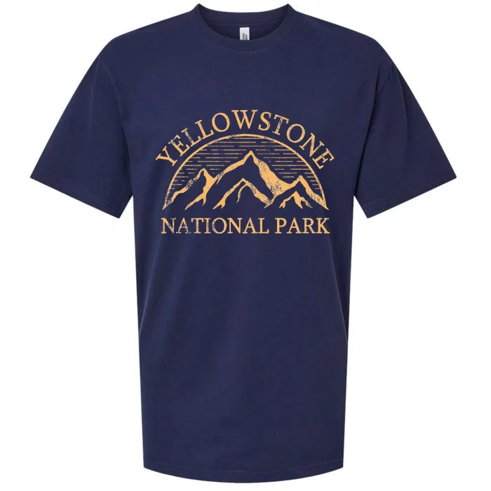 Yellowstone Mountain Retro National Park Souvenir Sueded Cloud Jersey T-Shirt