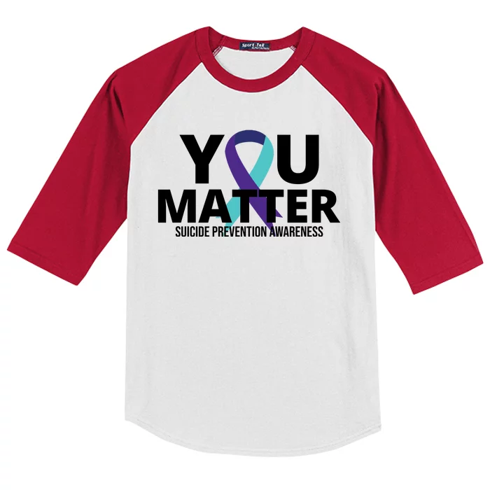 You Matter Suicide Prevention Awareness Ribbon Kids Colorblock Raglan Jersey