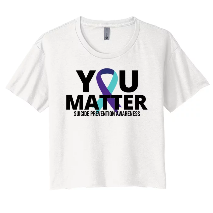 You Matter Suicide Prevention Awareness Ribbon Women's Crop Top Tee