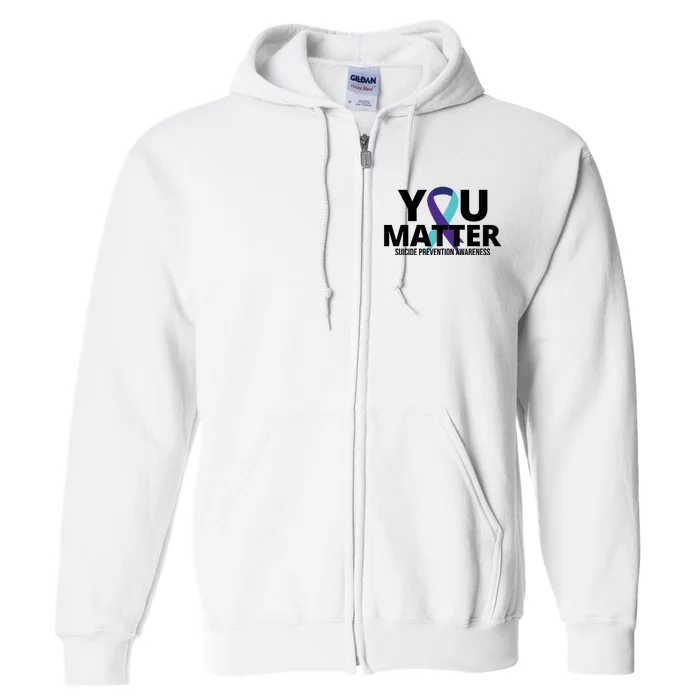 You Matter Suicide Prevention Awareness Ribbon Full Zip Hoodie